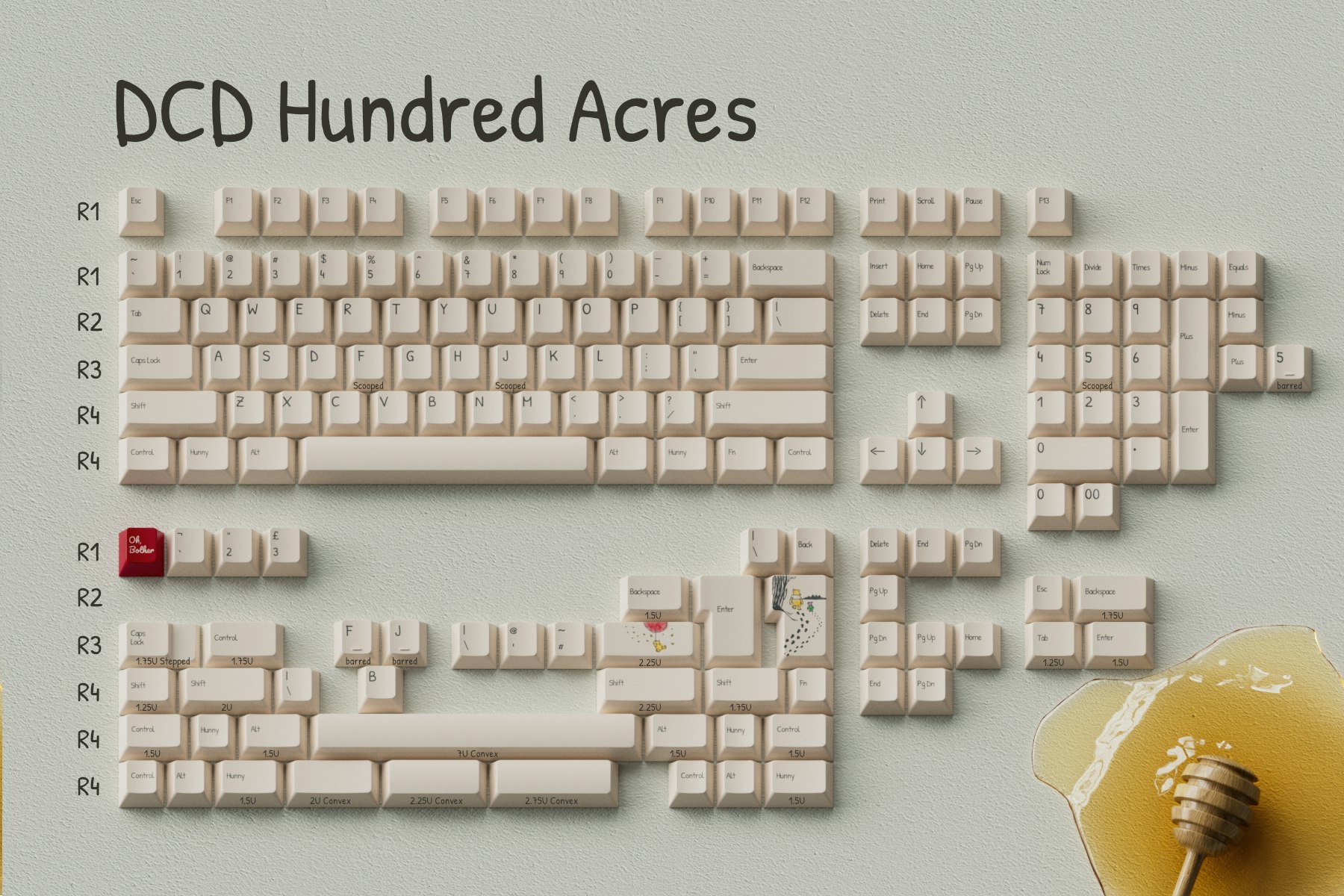 DROP+BEES.KEYS DCD HUNDRED ACRES キーキャップ Drop + Bees.Keys DCD Hundred Acres Keycap Set | Mechanical